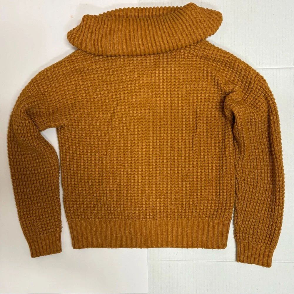 Modcloth cowlneck chunky sweater mustard yellow fall cozy versitile soft autumn - Picture 8 of 10
